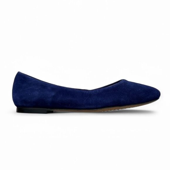 Vince Camuto Bicanna Suede Square Toe Flats 5.5 Navy‎ Blue Elegant Shoes - Picture 1 of 8